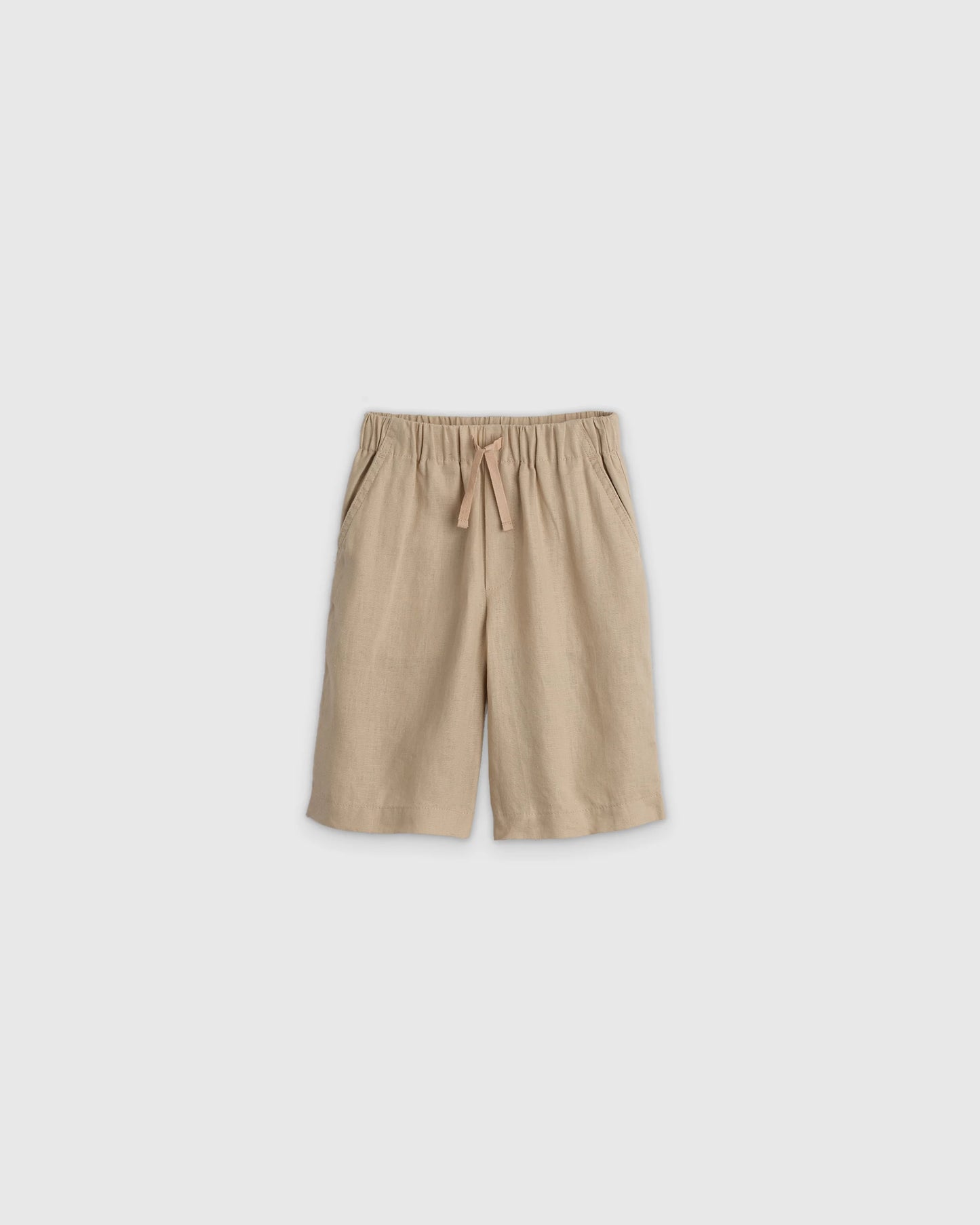 100% European Linen Pull-On Shorts - 6 / Blue Pinstripe