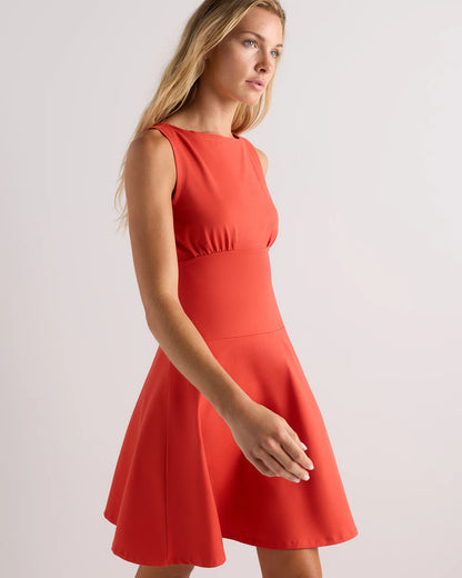 Organic Stretch Jersey Drop Waist Mini Dress - XS / Espresso