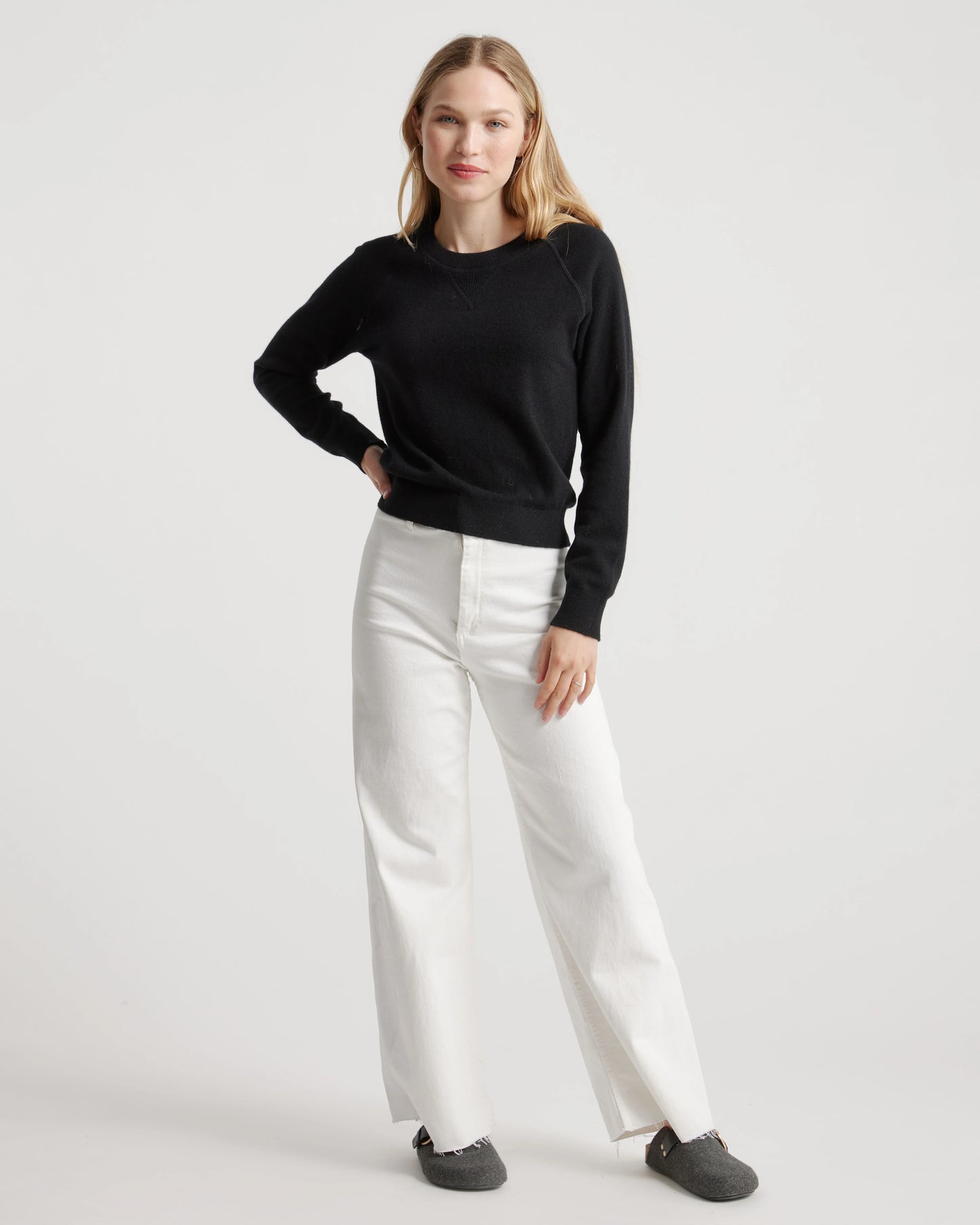 Mongolian Shrunken Cashmere Sweatshirt - XS / True Navy