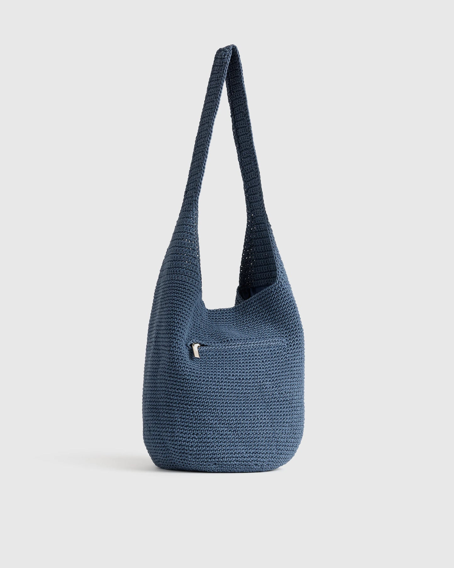 Hand Crochet Hobo Shoulder Bag - One Size / Black