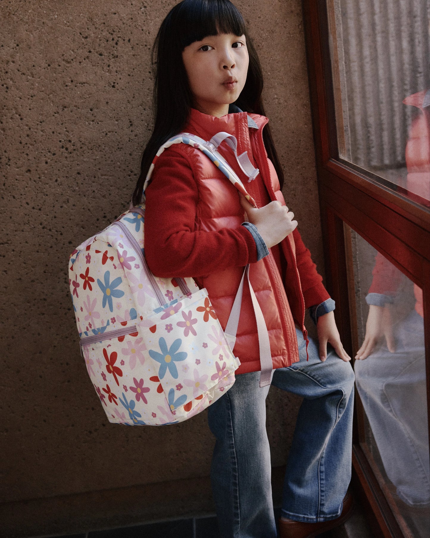 Recycled Double Pocket Backpack - One Size / Rainbow Clouds