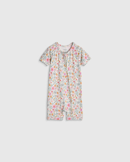 Bamboo Shortie Onesie Pajama - 0-3M / Blue Cars