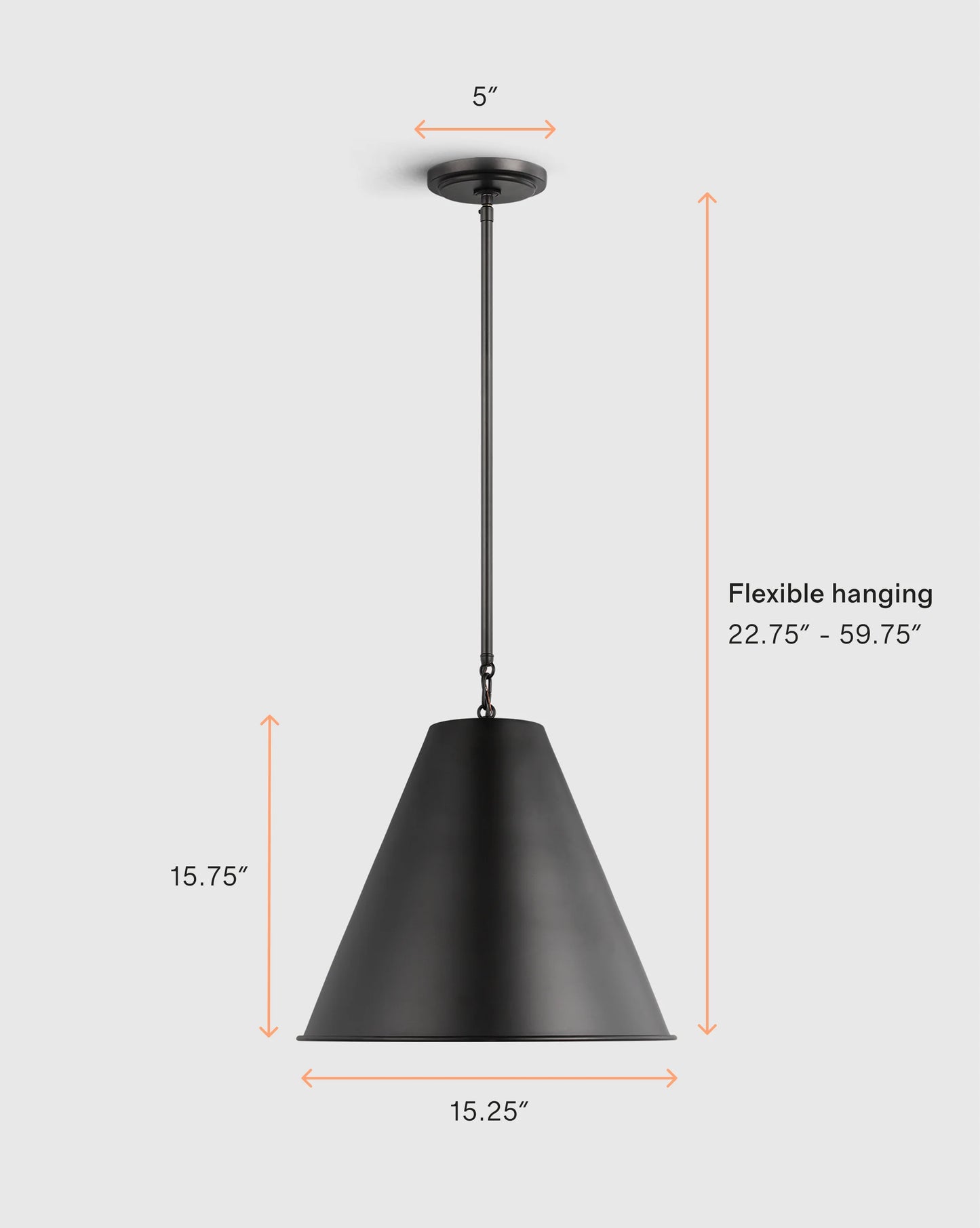 Tapered Steel Shade Pendant Light - One Size / Brass