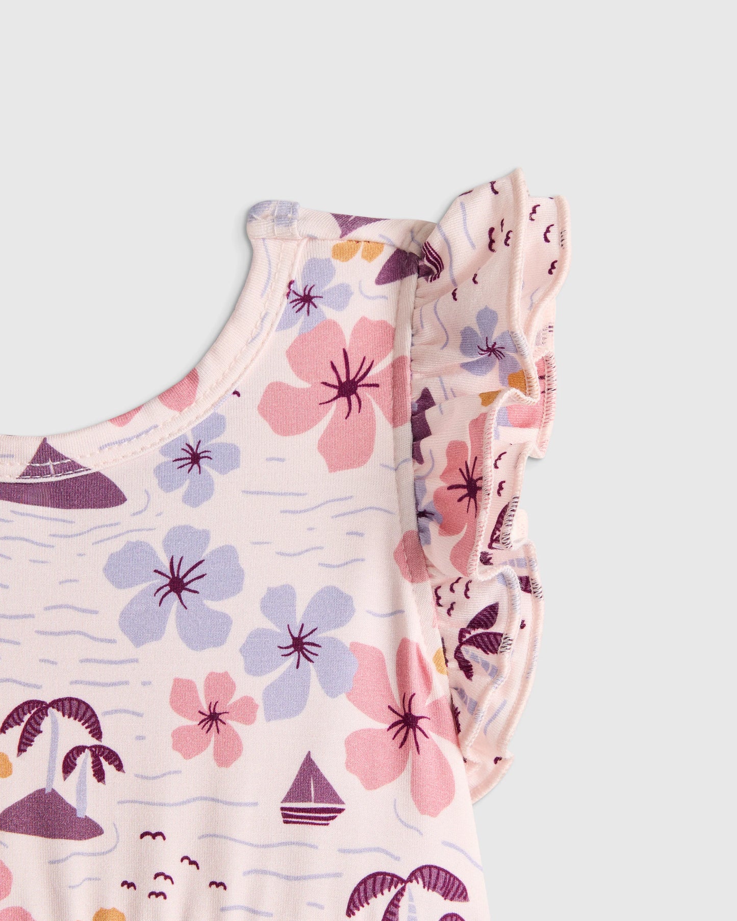 Bamboo Short Sleeve Flutter Twirl Dress - 12-18M / Starfish Pool