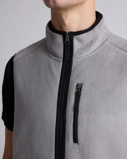Polar Fleece Full-Zip Vest - S / Gravel