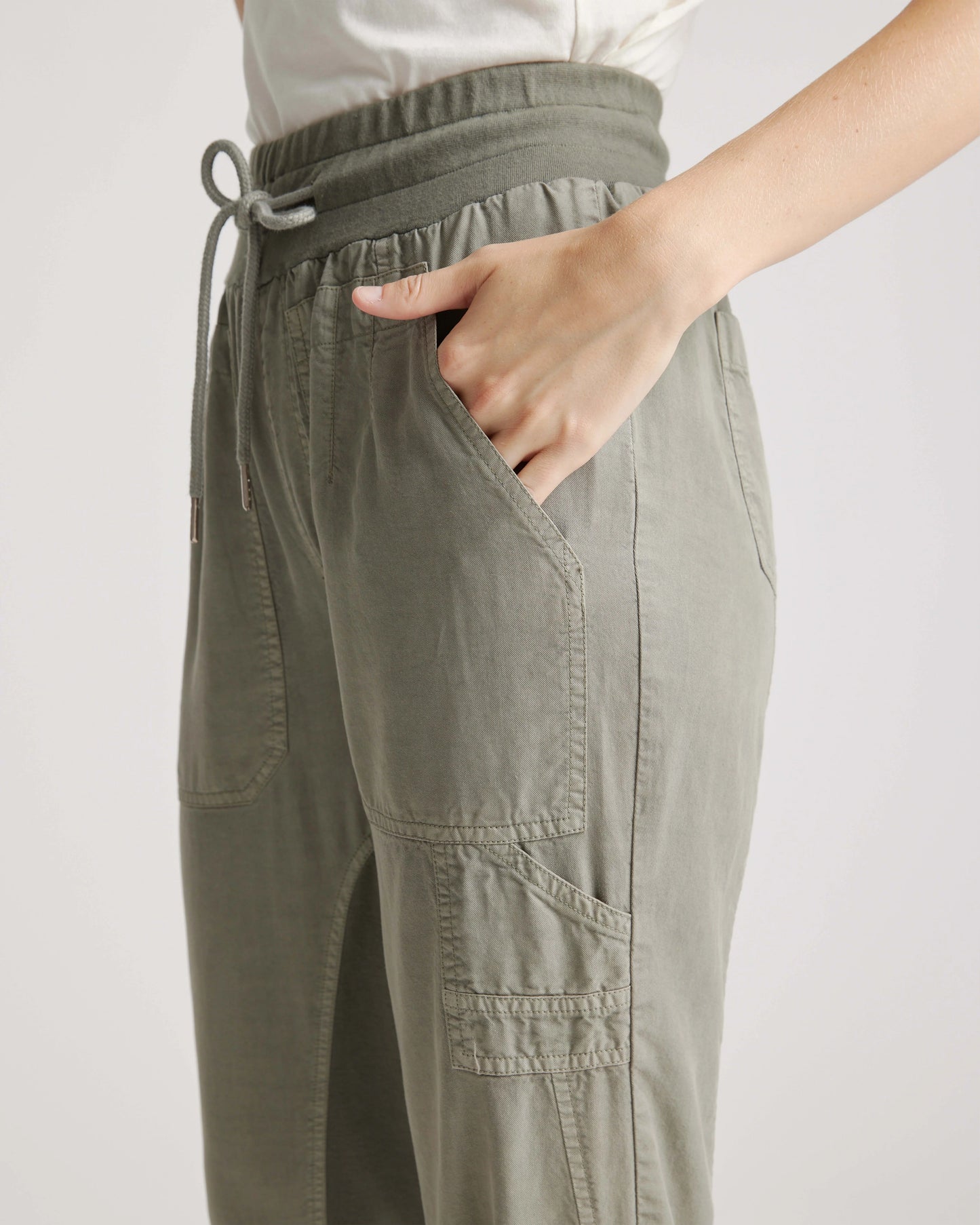 Vintage Wash Tencel Utility Jogger - XS / Olive