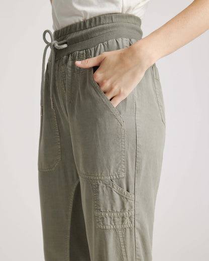 Vintage Wash Tencel Utility Jogger - XS / Olive
