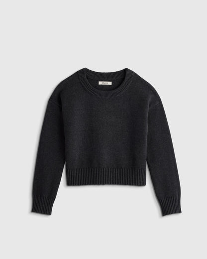 100% Organic Cotton Crewneck Sweater - 2T / Navy/White