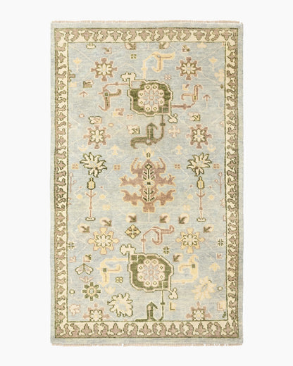 Saoirse Hand-Knotted Wool Rug - 3' x 5' / Light Blue