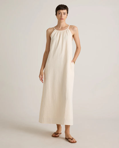 100% Organic Cotton Gauze Sleeveless Maxi Dress - XS / Spiced Orange