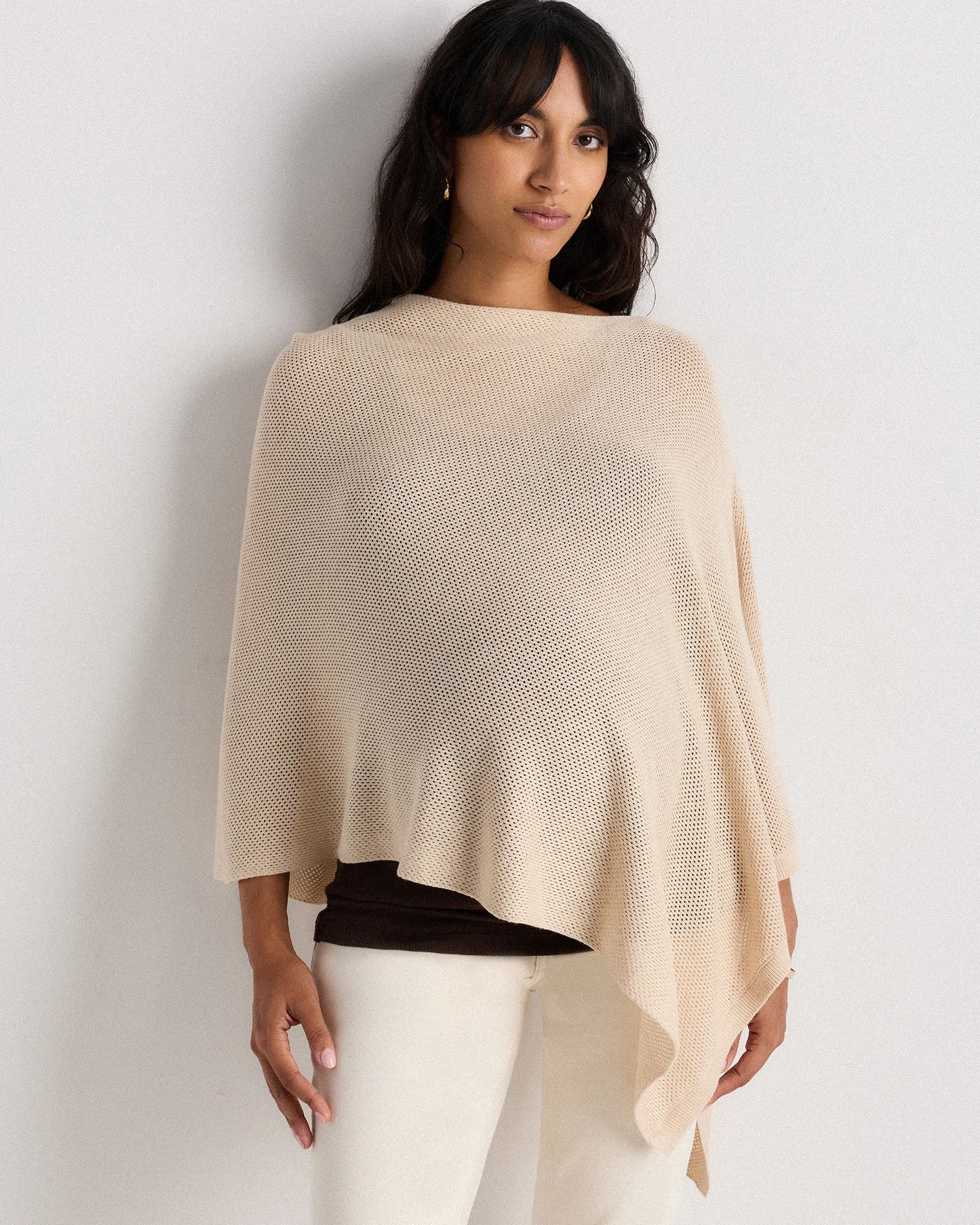 Lightweight Cotton Cashmere Nursing Shawl - One Size / Pale Custard Yellow