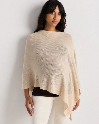 Lightweight Cotton Cashmere Nursing Shawl - One Size / Pale Custard Yellow