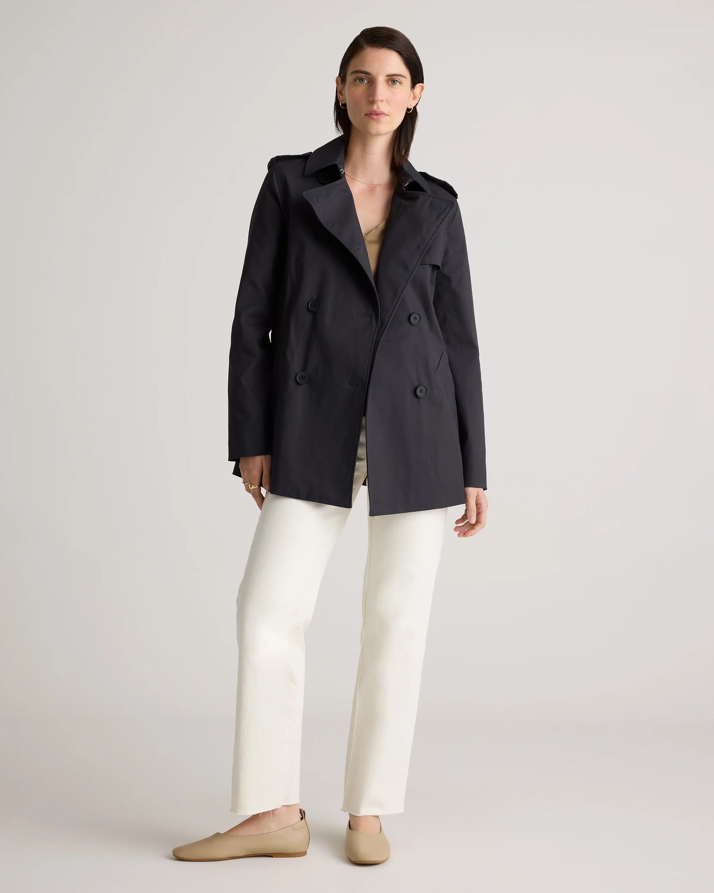Comfort Stretch Short Trench Coat - XS / Coffee Bean Brown