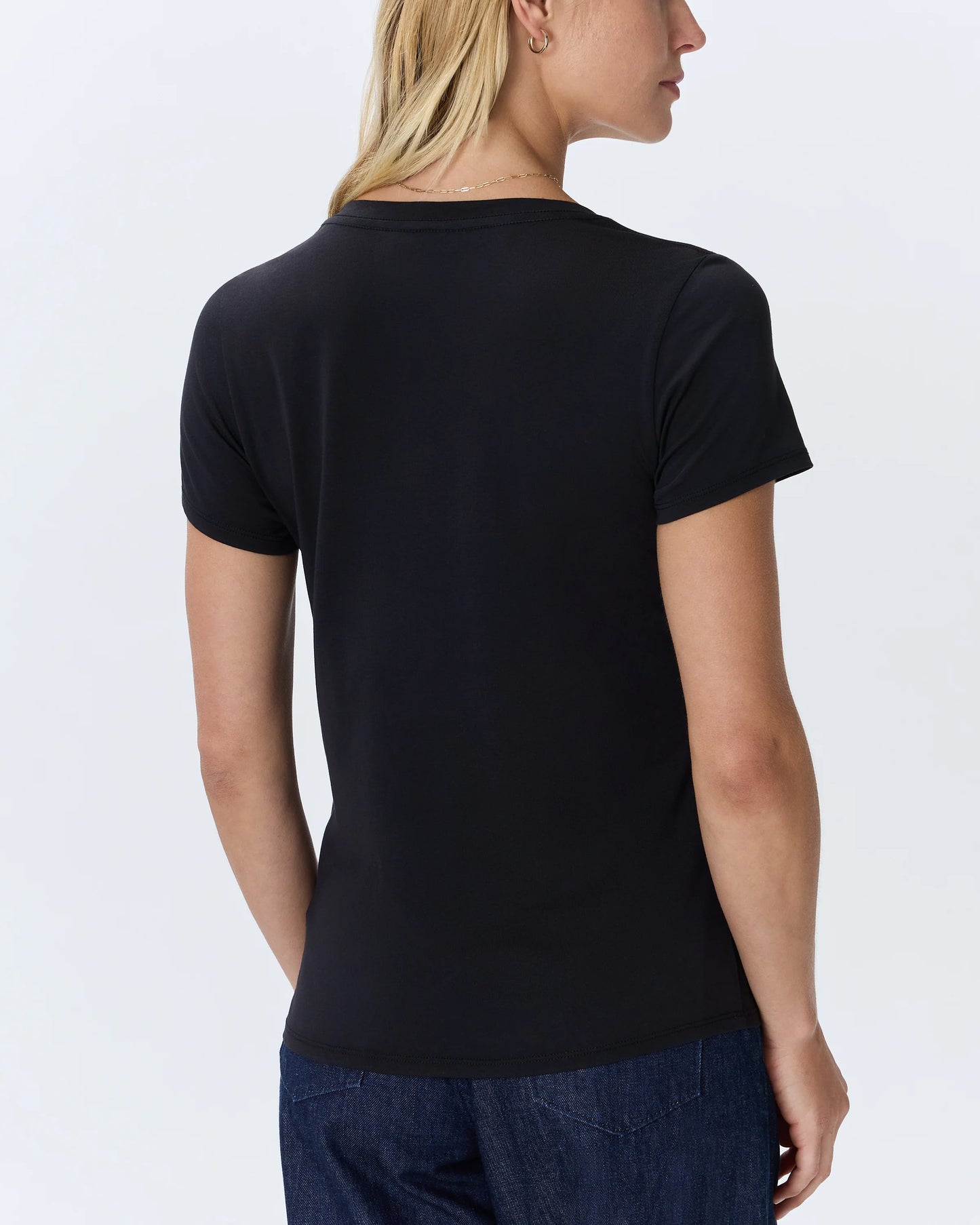 Cotton Modal V-Neck Tee - XS / Navy