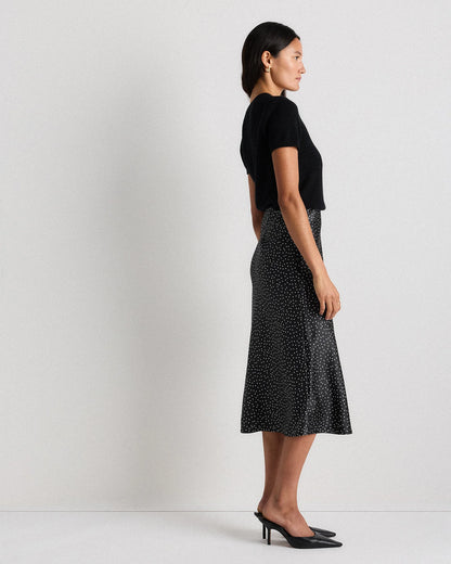 100% Washable Silk Skirt - XS / Champagne