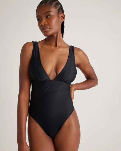 Italian Plunge One-Piece Swimsuit - XS / Deep Navy