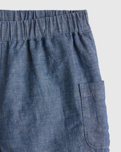 Girls Pull On Chambray Denim Short - 2T / Chambray