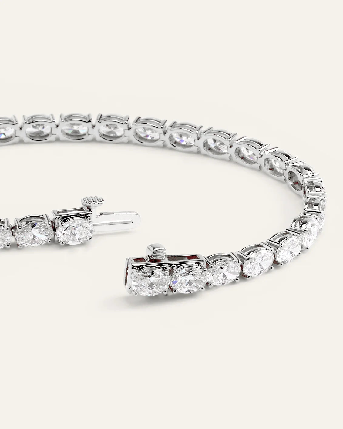 14K Gold Lab Grown Diamond East-West Oval Tennis Bracelet - 10ctw - 6.5" / Yellow Gold