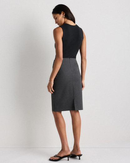 Ultra-Stretch Ponte Pencil Skirt - XS / Charcoal