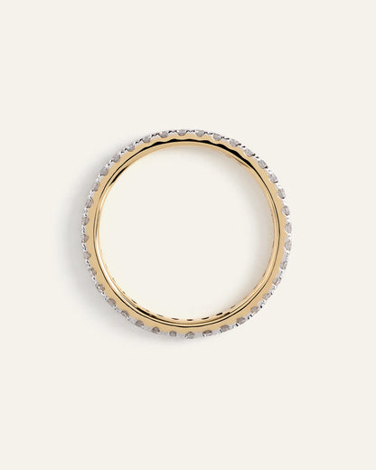 14K Gold Lab Grown Diamond Pave Eternity Band - 0.65ctw - 4 / Yellow Gold