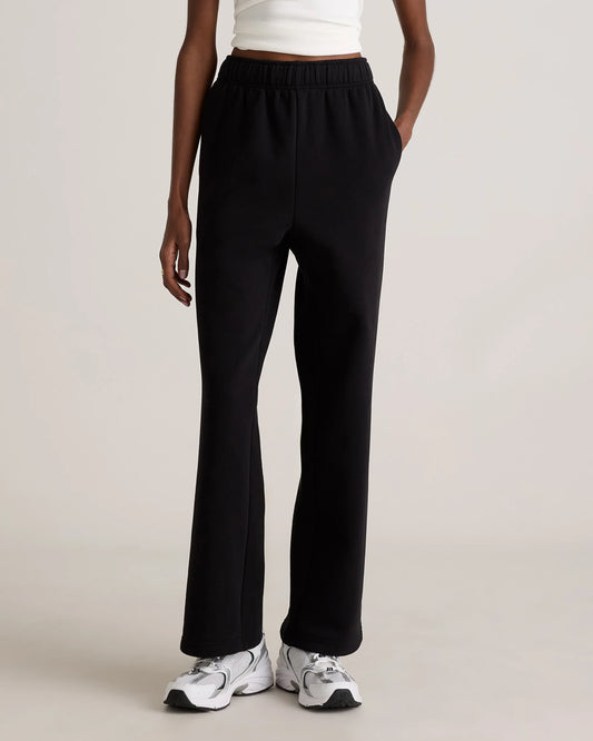 Organic Heavyweight Fleece Straight Leg Sweatpants - XS / Black