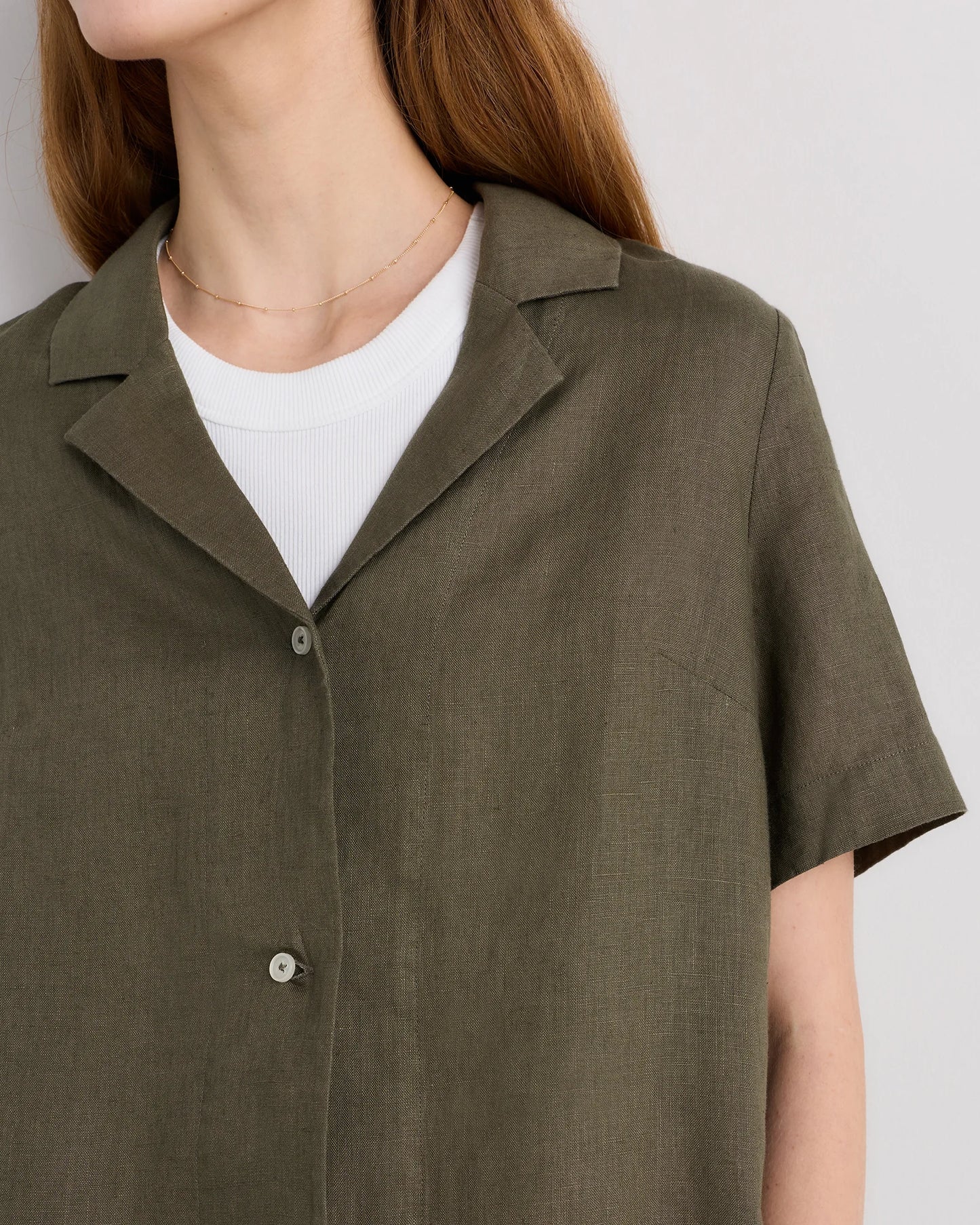 100% European Linen Short Sleeve Shirt - XS / Moonstone Blue