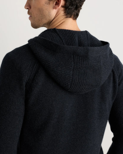 Luxe Baby Cashmere Bomber Hoodie - S / Heather Pewter