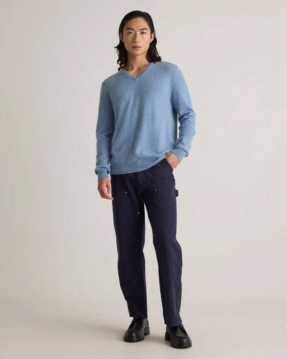 Mongolian Cashmere V-Neck Sweater - S / Oatmeal
