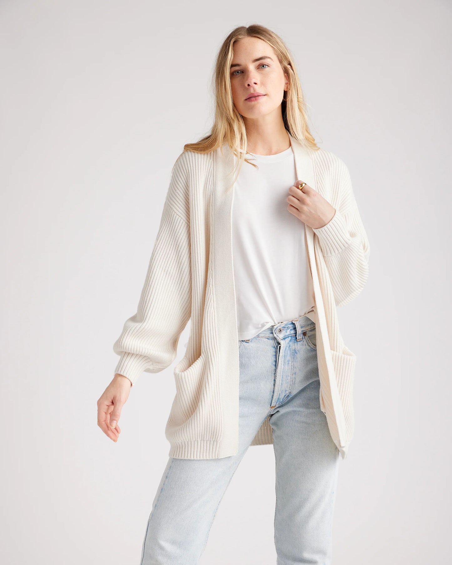 100% Organic Cotton Oversized Cardigan - XS / Camel