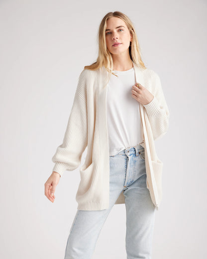 100% Organic Cotton Oversized Cardigan - XS / Camel