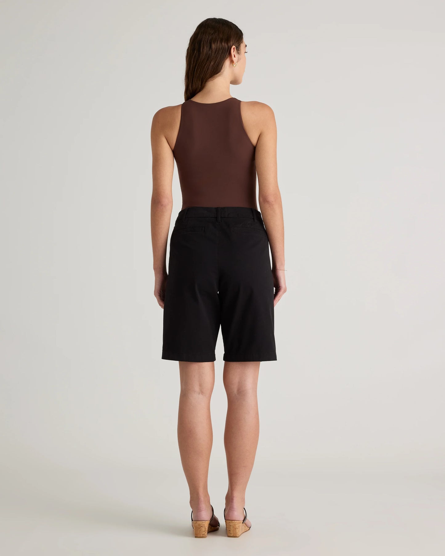 Organic Stretch Cotton Chino Bermuda Shorts - 0 / Bayberry Olive