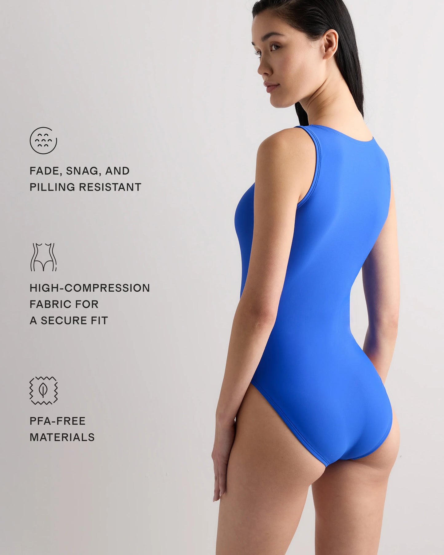 Italian Zip-Front One-Piece Swimsuit - XS / Lagoon Teal Blue