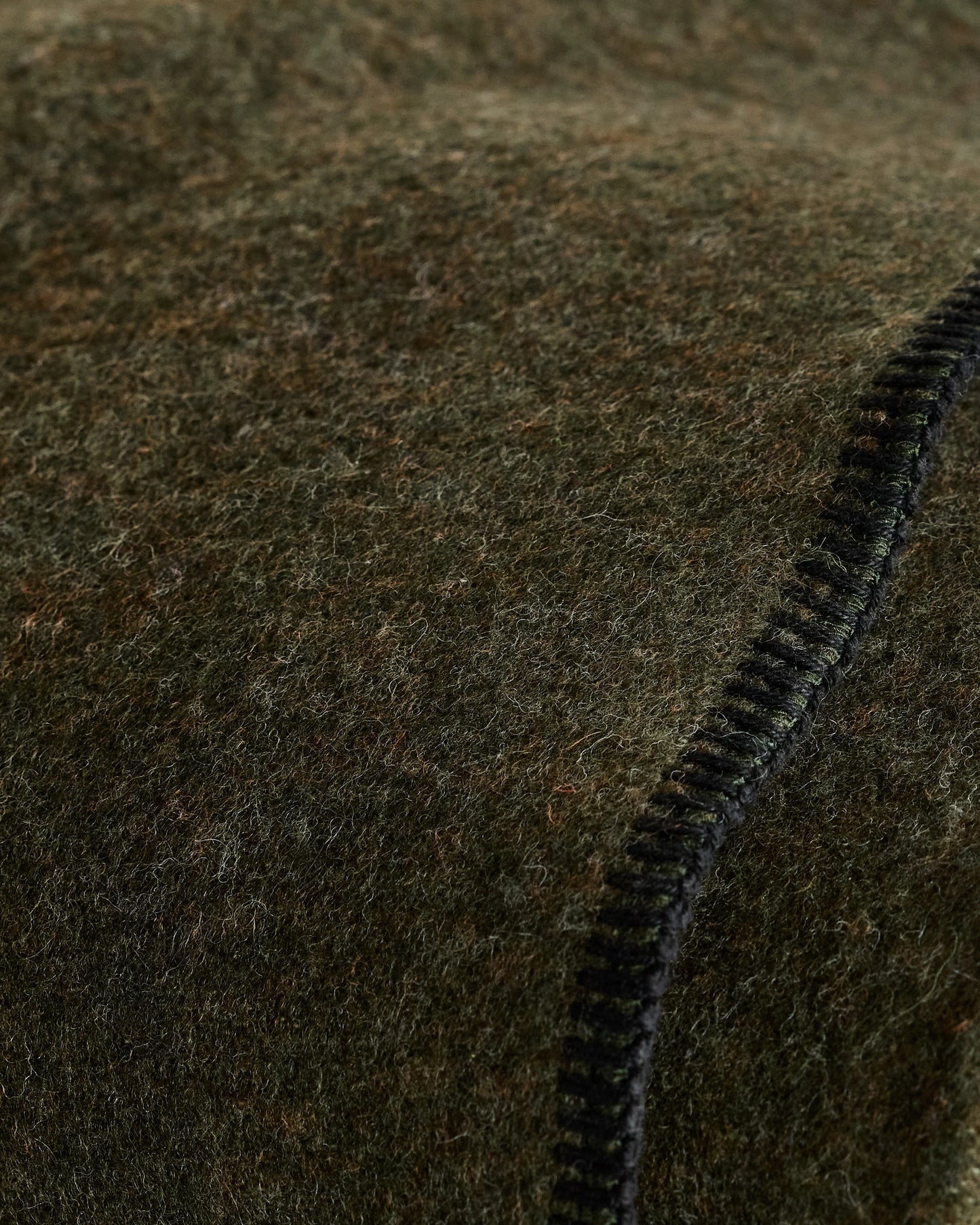 Wool Whipstitch Throw - 50x70 / Olive