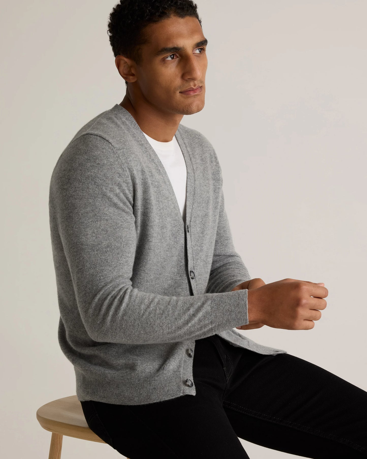 Mongolian Cashmere Cardigan Sweater - S / True Navy