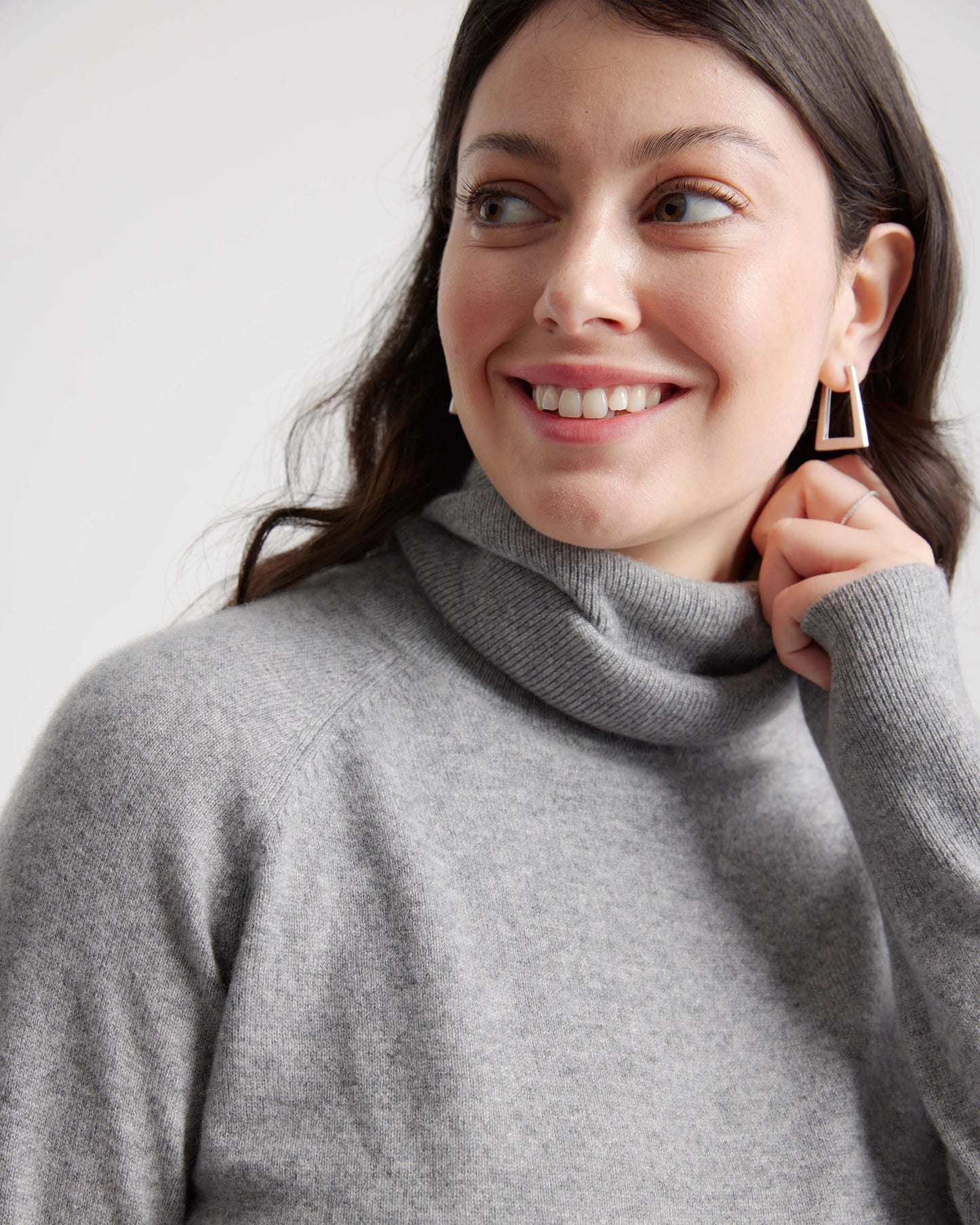 Mongolian Cashmere Turtleneck Sweater Dress - XS / Moss