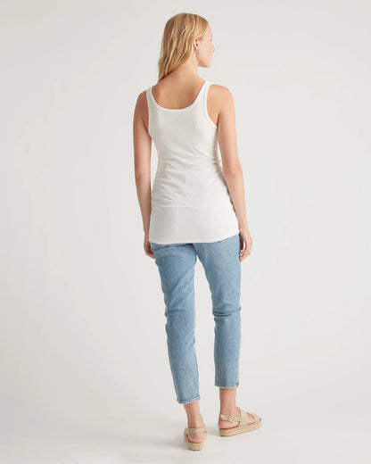 Bamboo Rib Maternity Scoop Neck Tank - XS / Deep Navy