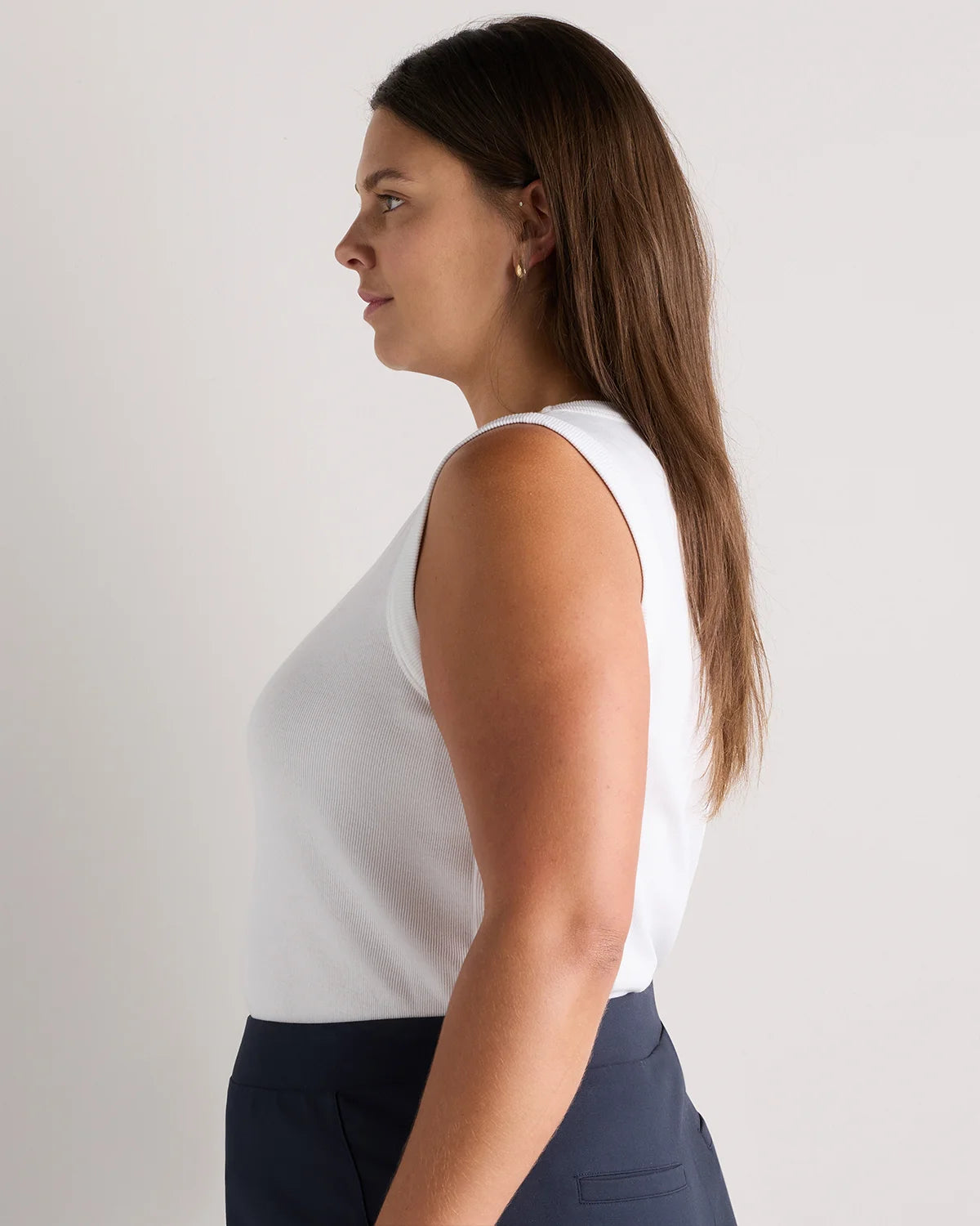 Organic Cotton Micro-Rib Cutaway Tank - 1X / Black