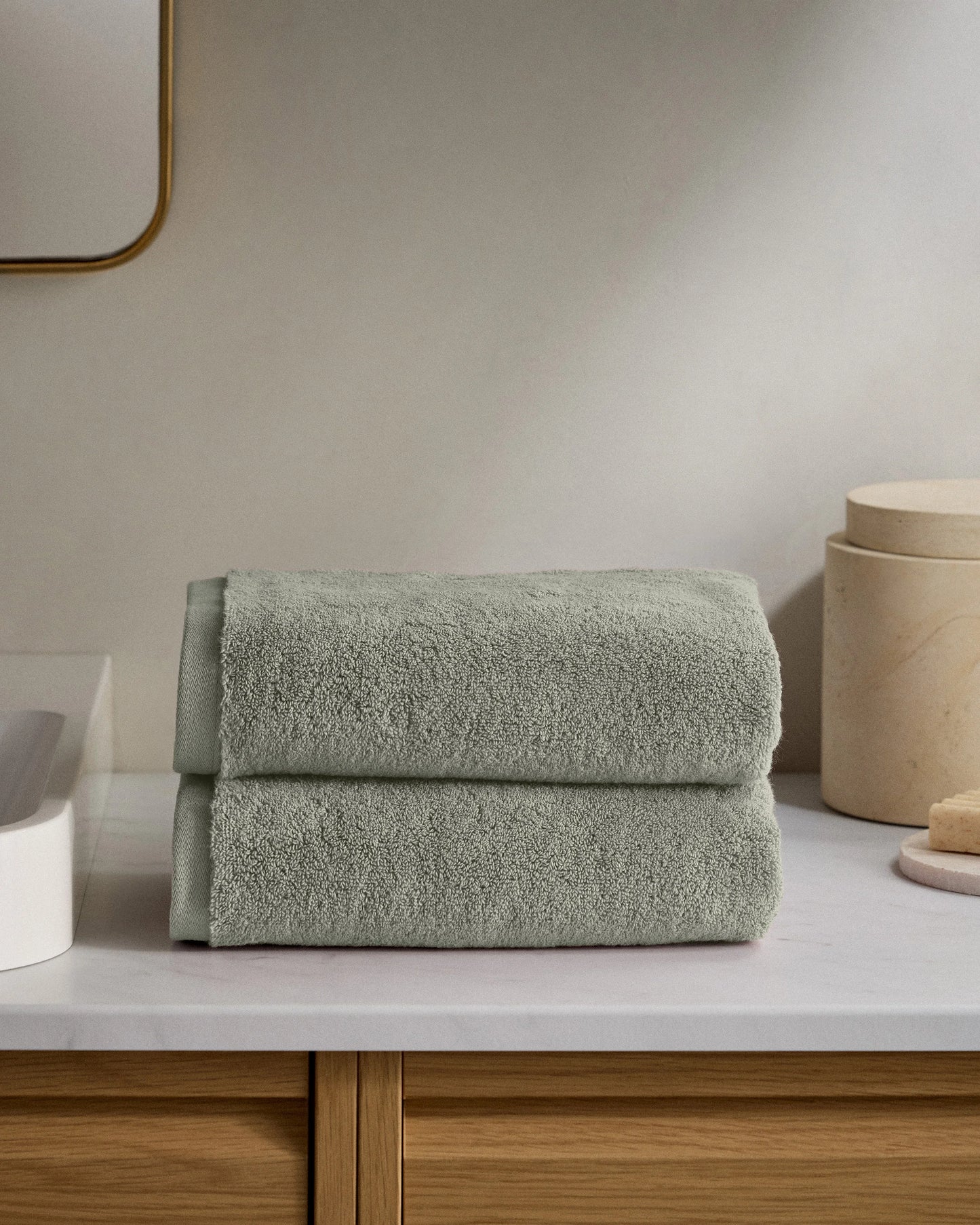 Plush Organic Turkish Cotton Hand Towel (Set of 2) - One Size / White