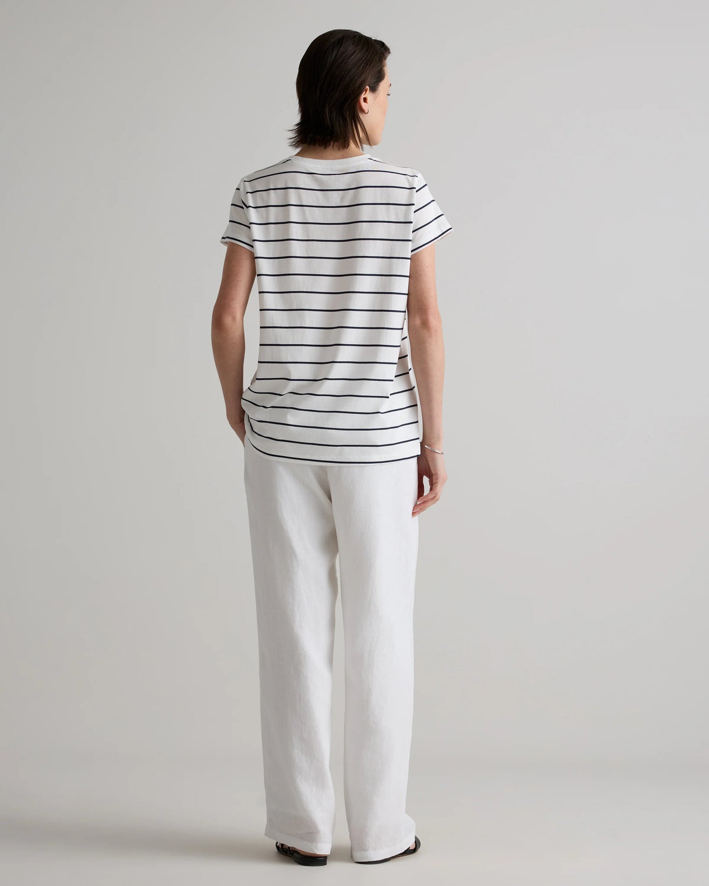 Cotton Modal Crew Neck Swing Tee - XS / White