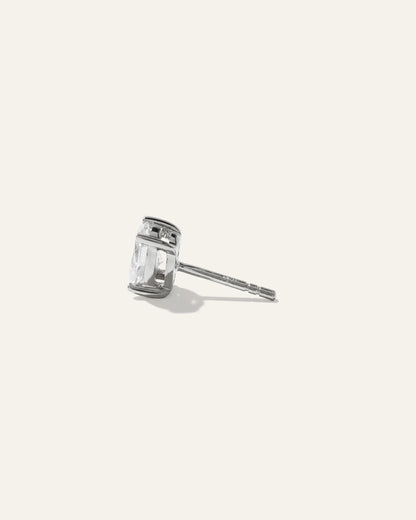 14K Gold Lab Grown Diamond Oval Solitaire Studs - 2ctw - One Size / Yellow Gold