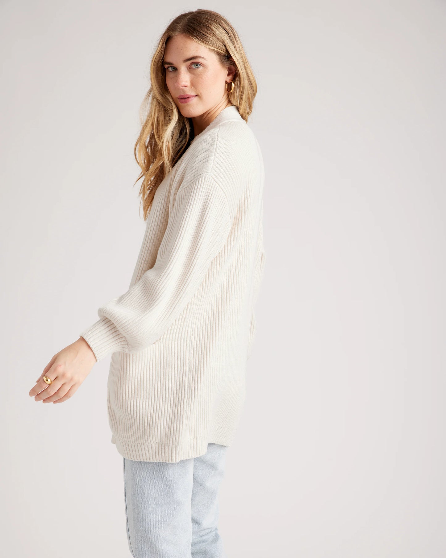 100% Organic Cotton Oversized Cardigan - XS / Camel