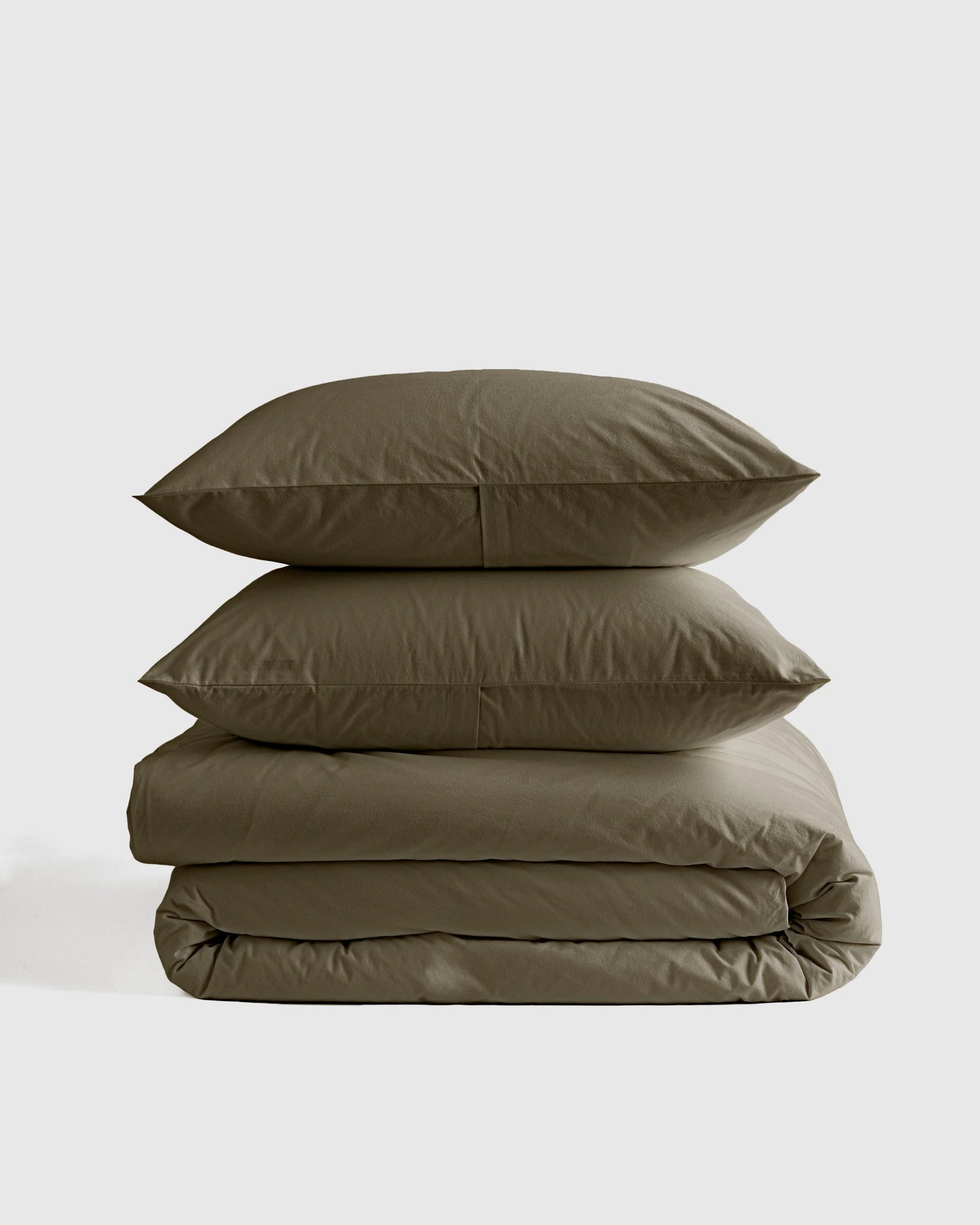 Organic Brushed Cotton Duvet Cover Set - Twin / Toffee