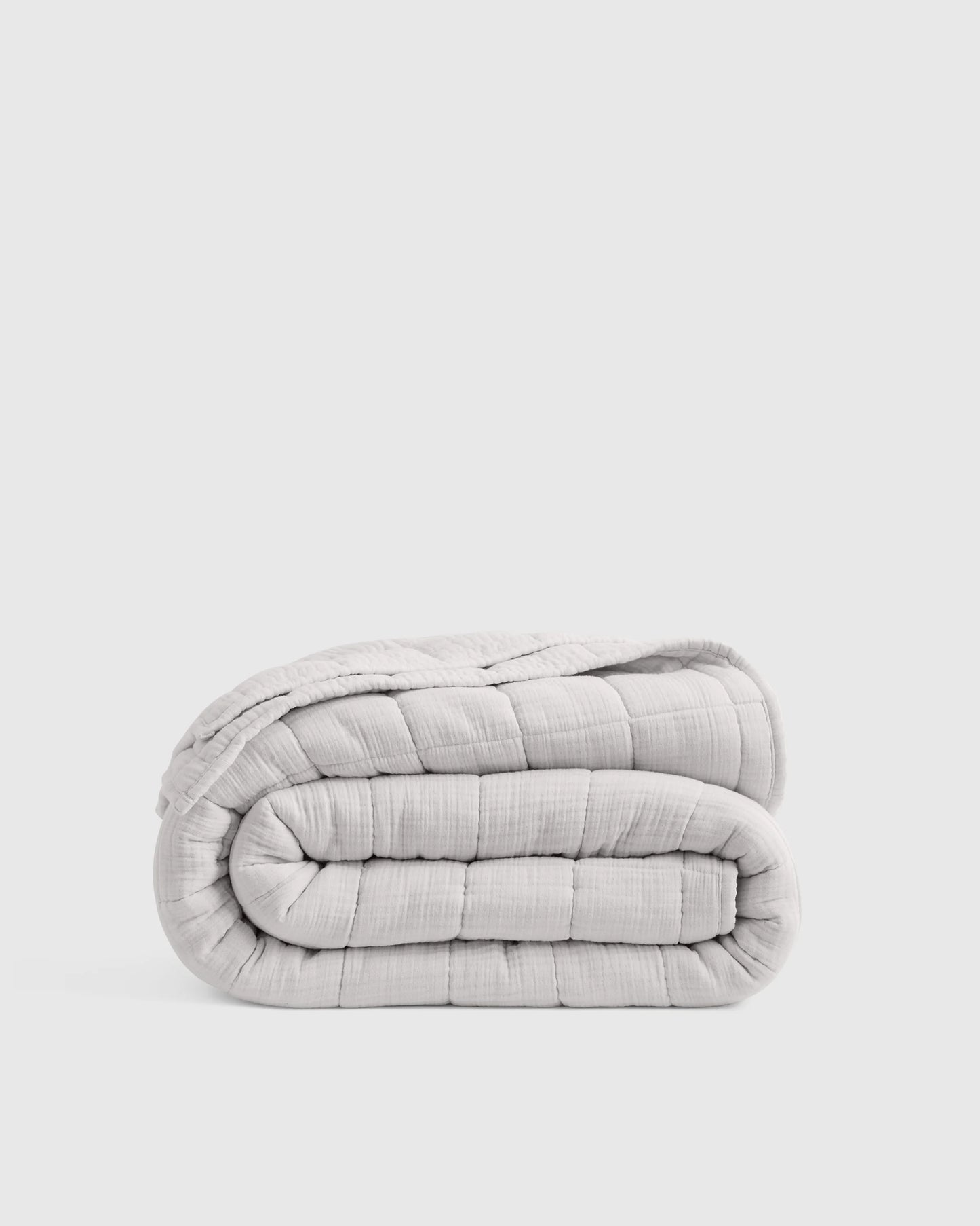 Organic Cotton Gauze Box Quilt - Twin / Mineral