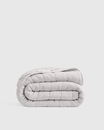 Organic Cotton Gauze Box Quilt - Twin / Mineral