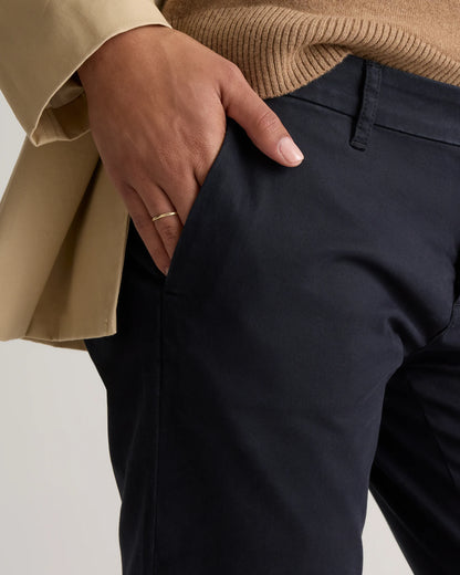 Organic Stretch Cotton Chino Pants - 0 / Black