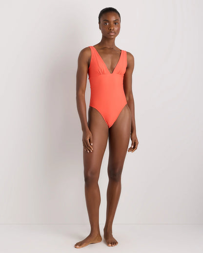 Italian Plunge One-Piece Swimsuit - XS / Deep Navy