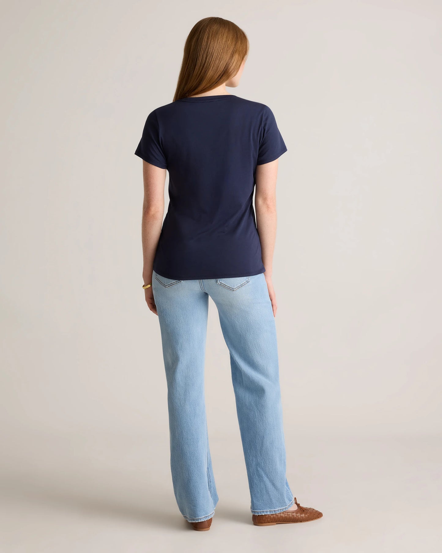 Cotton Modal V-Neck Tee - XS / Navy