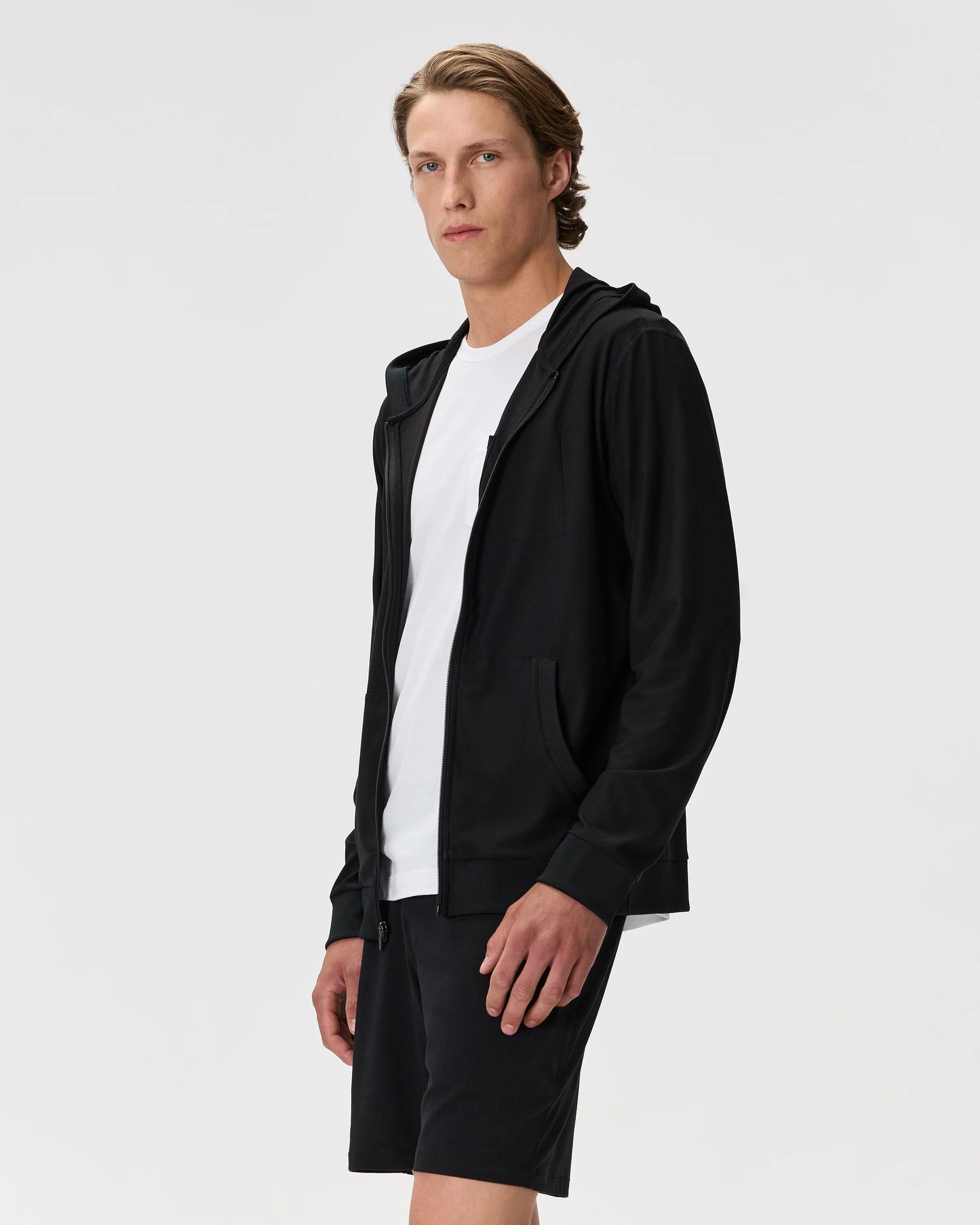 Flowknit Performance Full-Zip Chest Pocket Hoodie - XS / Heather Deep Navy