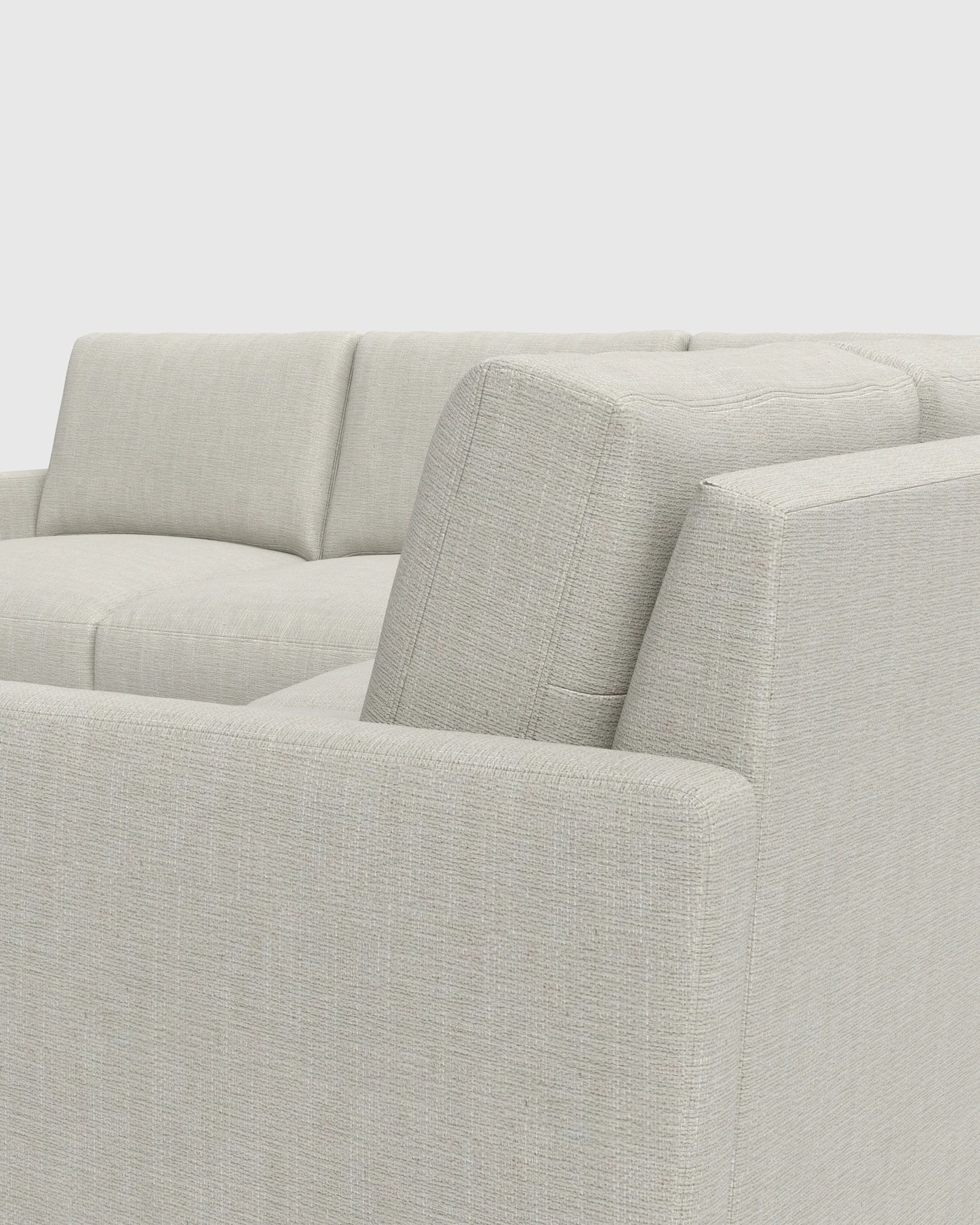 Brennan L Sectional in Performance Chenille Linen Blend - 99x99 / Snow