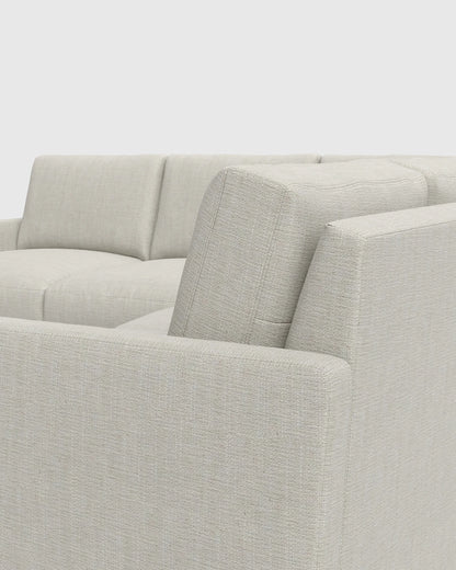Brennan L Sectional in Performance Chenille Linen Blend - 99x99 / Snow